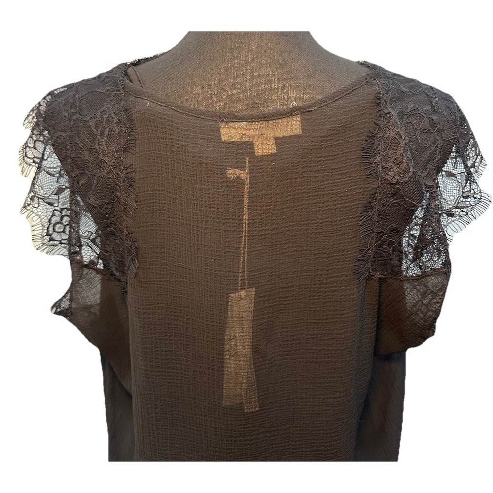 Lovestitch Top Women's Black Attached Tank Lace Cap Sleeve Polyester Medium NWT - Picture 5 of 9